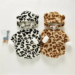 Baby Romper Cute Cartoon Pattern Thicken Triangle Jumpsuits with Hat for Kids Clothing