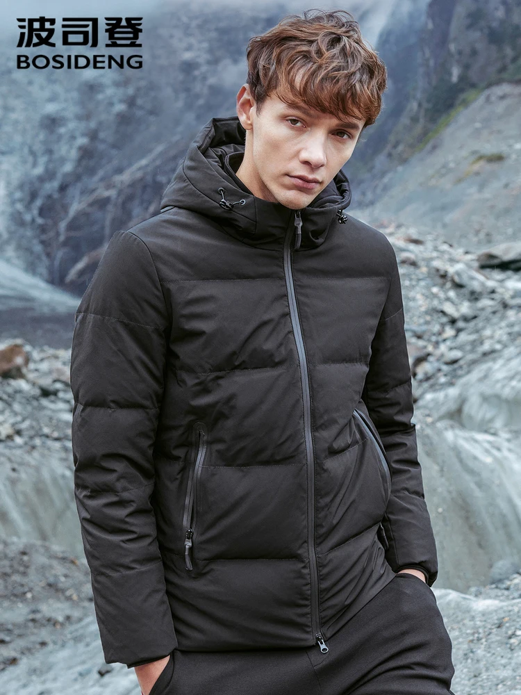 BOSIDENG пуховик мужской короткий с капюшоном спортивный Повседневный зимний модный