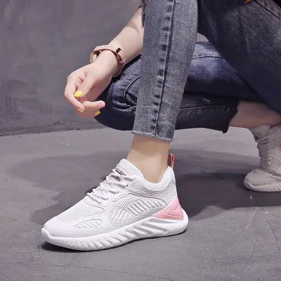Breathable flying woven shoes women 2019 autumn new casual lightweight running shoes