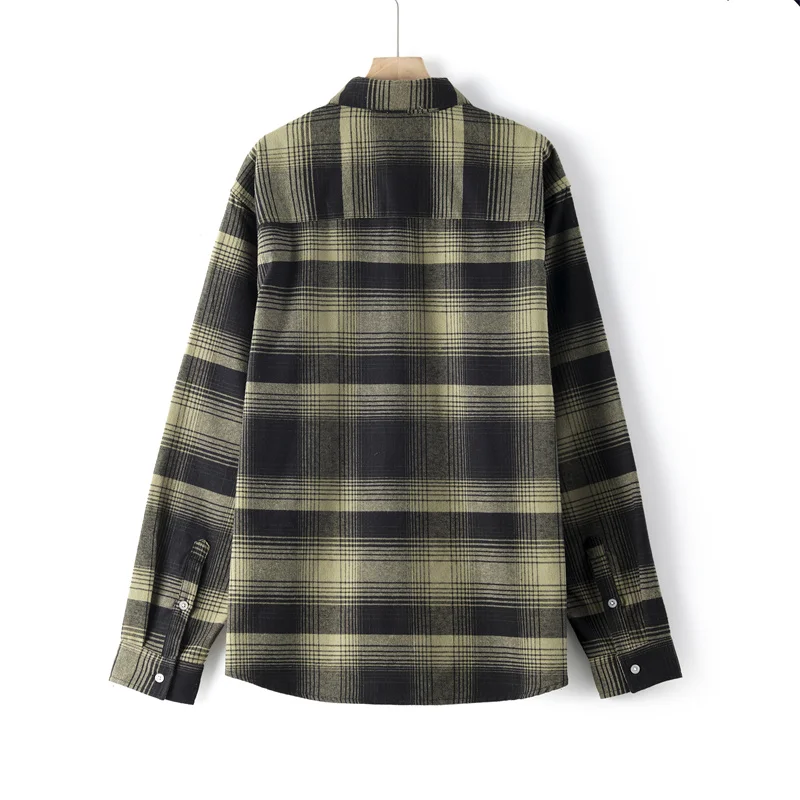 2021 Spring Autumn Tops Men Plaid Shirts  Loose Oversize  Casual Flannel Male Top Long Sleeve Men shirts Blusas