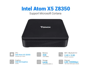 

New generation mini box TX85 Mini PC Intel AtomX5-Z8350 4G64G VGA 4Core win10 BT 5.8gwifi Dual Wifi TV Box for Xiaomi Android