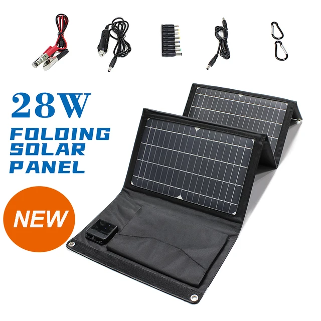 Panneau solaire pliable 45W, charge rapide USB-C PD, chargeur portable  camping