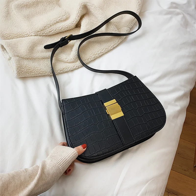 Новая женская сумка с каменным узором, сумка через плечо, черная, зеленая, маленькая сумка, модная повседневная сумка для мобильного телефона, кошелек