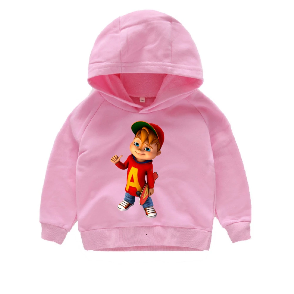 as picture Зимняя толстовка с капюшоном и принтом «Alvin And The Chipmunks», забавные детские топы с круглым вырезом для мальчиков и девочек, детские топы с героями мультфильмов - Цвет: as picture