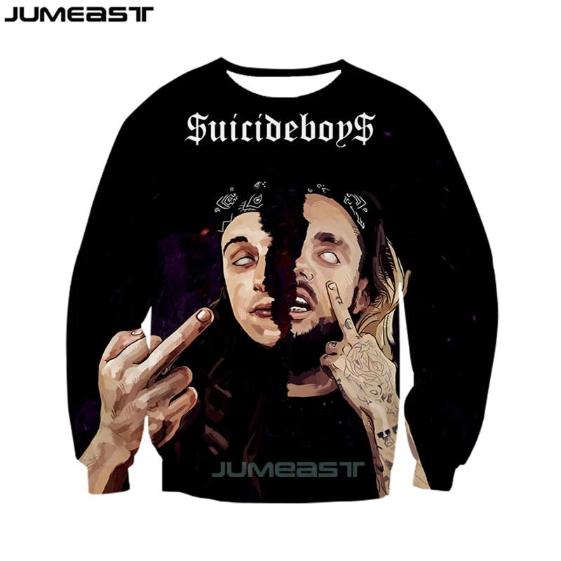 Jumeast Мужская Женская 3D Толстовка $ uicideboy оверсайз уличная одежда Harajuku футболка с