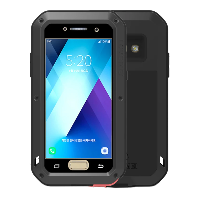 

New LoveMei Aluminum Metal Gorilla Glass Shock Dirt Proof Water Resistant Heavy Duty Armor Cover Hard Case for Samsung Galaxy A5