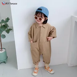 Combinaison en Denim pour enfants, tenue décontractée pour garçons et filles, outillage de lettres, vêtements pour bébés, Style japonais et coréen 1 7, nouvelle collection automne 2020 