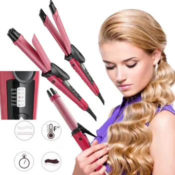

2 in 1 Curly hair straightener elastic straight Hair Curling Iron Curler curl Ceramic Dual 26MM accessories For Women 110-240v