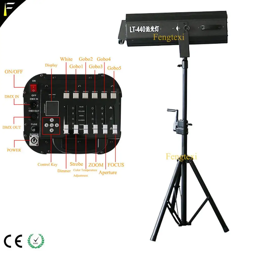 Сценический прожектор 440 Вт со светодиодный ным дисплеем DMX512 подсветка большое