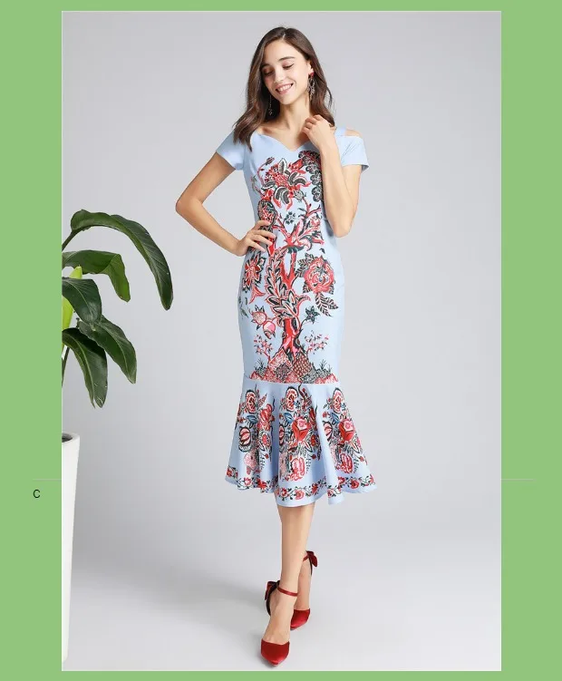 Vestidos verano mujer Алмазный бисер с принтом сексуальные vestidos de festa saia Миди женские платья слинг рыбий хвост облегающее платье