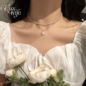 

KISSWIFE Vintage Muti Layered Necklace For Women Pearl Coin Statement Wide Chain Pendant Necklaces Collar Jewelry New Jewelry