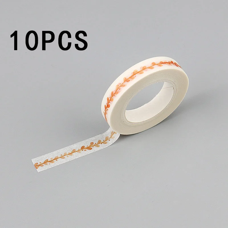 

10pcs/Set Paper Tape Cute Adhesive Sticker Scrapbook Notebook Decor DIY 10m Japanese Paper 4.1*4.1*0.8cm handmaking gifts