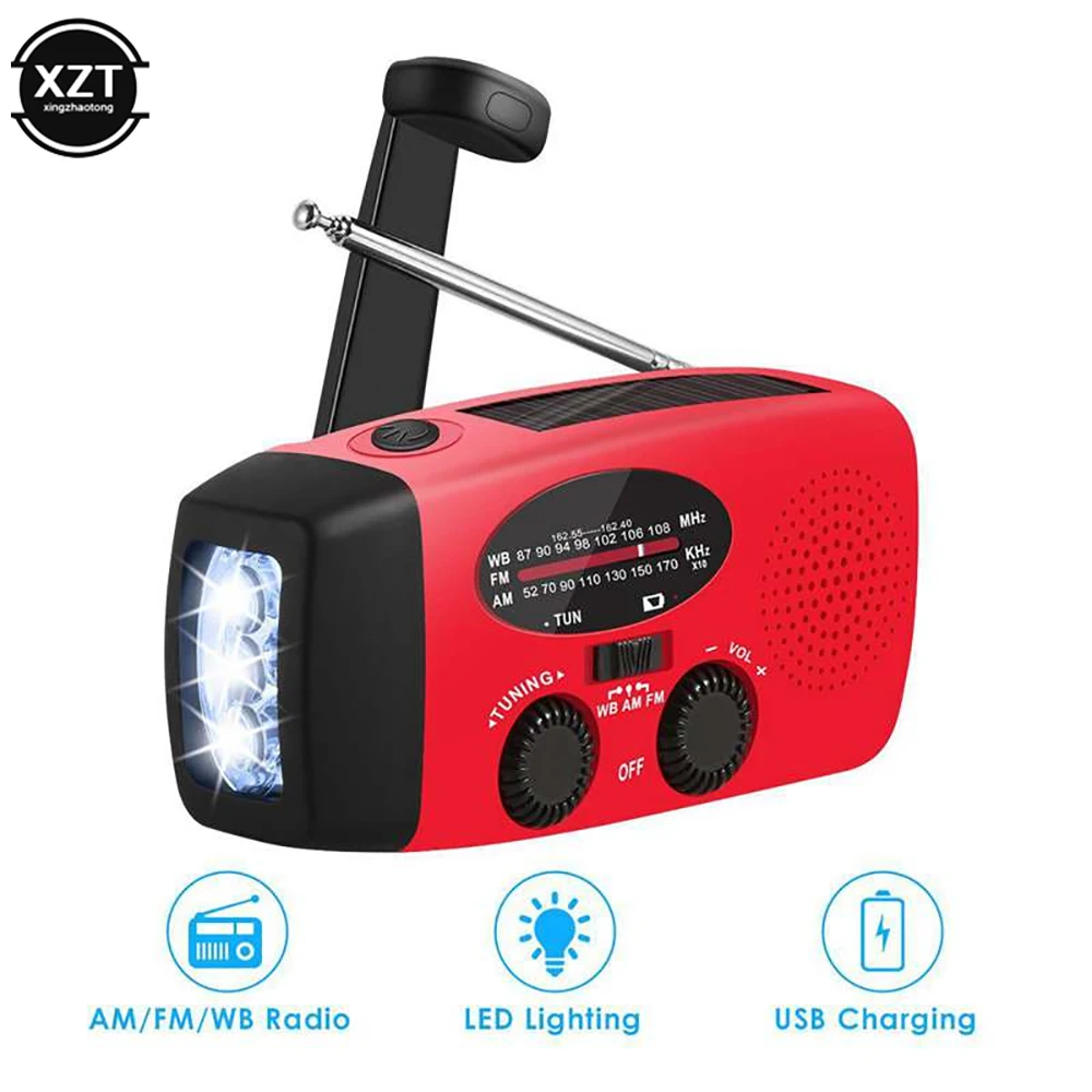 Mini rádio portátil am/fm/wb, rádio com 3 lanternas de led, fonte de energia de emergência, uso externo