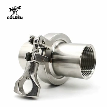 

1/4" 3/8" 1/2" 1" 2" SS304 Stainless Steel Sanitary Fitting Set NPT Female Thread Ferrule + Tri Clamp50.5/64 + Silicon Gasket