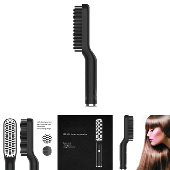 

Profissional Hot Combs Hair Straightener Brush Ceramic Hair Curler Heated Electric Smart Brush Hair Straightener