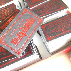 Заказной заказ высокого класса визитная карточка красная фольга штамповка на текстурированной картоне 500gsm, пункт No. CU36
