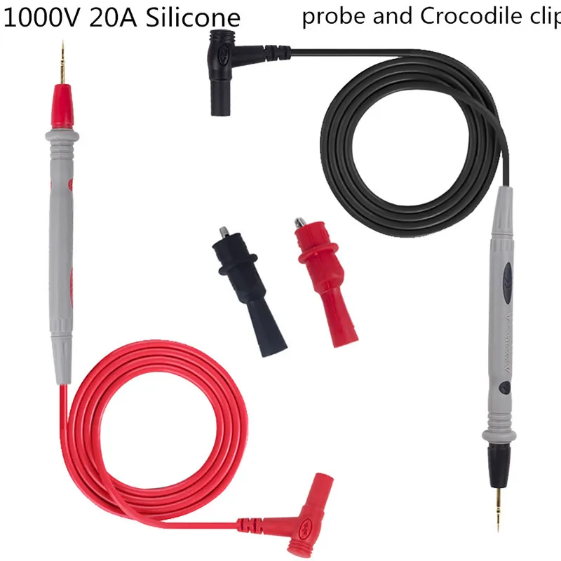 

Silicone Digital Multimeter Test Pen Leads Probe Test Leads Cable Pin Needle Tip Multi Meter Tester Wire Test Pen 20A 1000V
