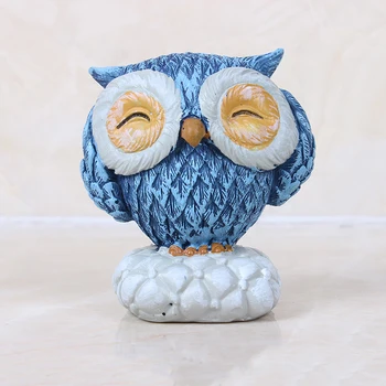 

European Style Do Not Listen Speak Owl Ornament Living Room Wine Cabinet Desktop Card Holder Home Decoration Accessories Modern