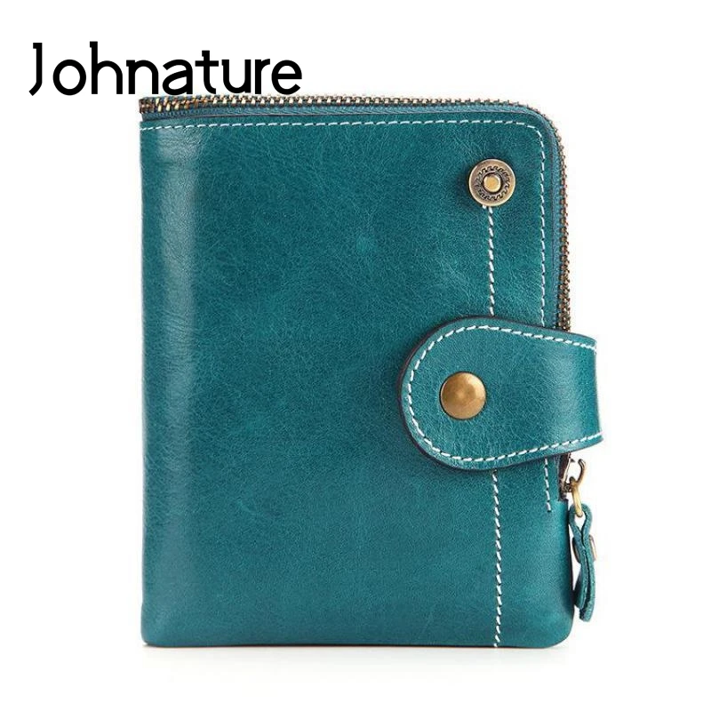 Женские кошельки Johnature из натуральной кожи с защитой от кражи Rfid винтажные