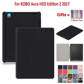 

For Kobo aura H2O edition 2 Case Cover 2017 6.8 inch Ebook Tablet Magnetic Auto Sleep/Wake Smart Protective Case Funda+Gifts
