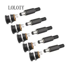 DC-022 5,5x2,1 мм DC разъем питания винтовой домкрат Гайка адаптер для монтажа на панель+ DC 5,5*2,1 DC разъем питания штепсельный соединитель припоя