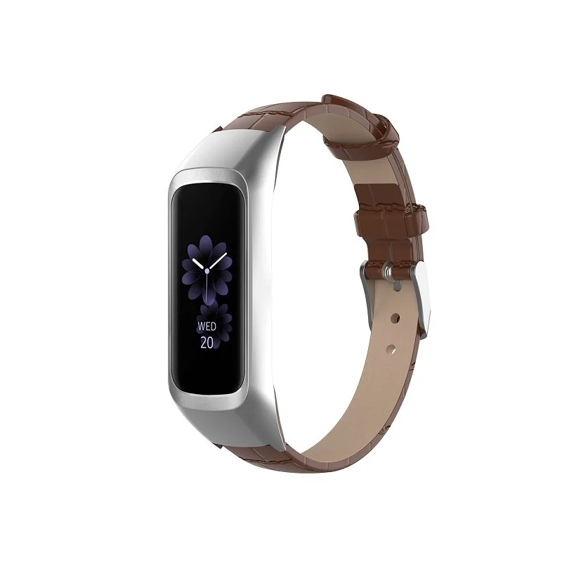 ONEVAN для samsung Galaxy Fit-e/SM-R375 Смарт часы ремешок кожаный ремешок с металлической рамкой Замена регулируемый браслет