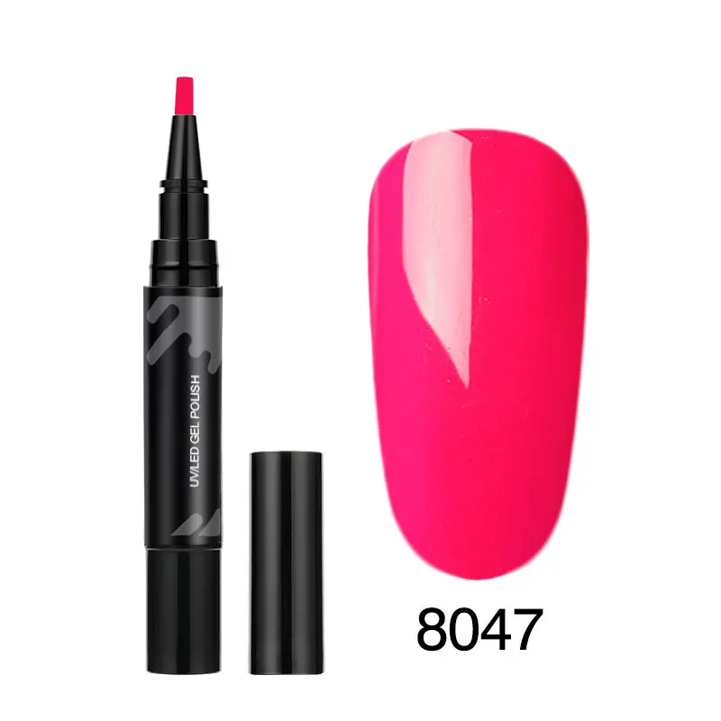 LKE 3 Step Nail Gel Art Semi Permanent UV Hybrid Nail Gel Polish Nail Varnish Brush Pen Soak Off 10 seconds fast drying - Цвет: 8047 Color