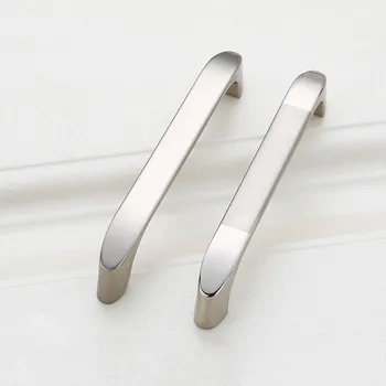 KKFING Nickel Brushed Zinc Alloy Cabinet Door Handles Drawer Knobs Kitchen Cupboard Wardrobe Door Pulls Simple Furniture Handle