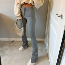 

2021 Women Casual Workout Pencil Pants Gray Undefined Y2k Joggers Baggy High Waist Trousers 90s Aesthetic Sweatpants Activewear