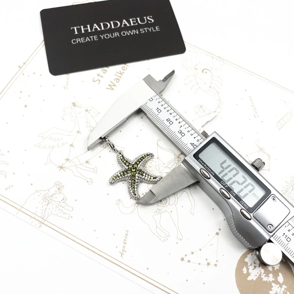 Кулон Зеленая морская звезда 2017 модный бренд модные 925 стерлингового серебра