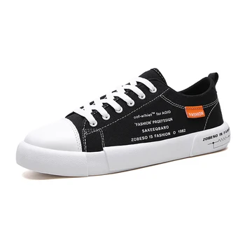 

2020 Spring and Autumn Men's Vulcanize Shoes Classic Designer Canvas Shoes Low Top Black White Casual Shoes Man Board Shoes