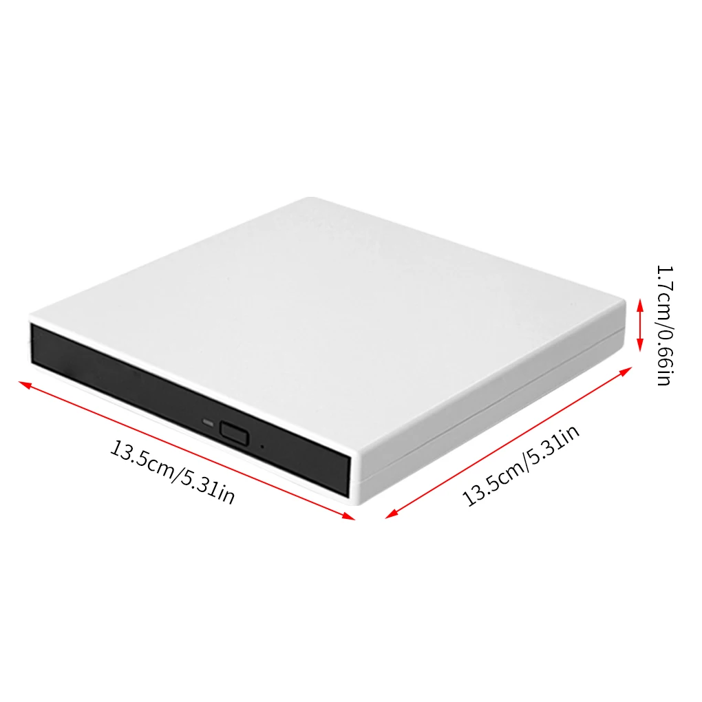 

Устройство записи компакт-дисков USB 2 0, портативный внешний привод для чтения CD-дисков для ноутбуков и ПК, белый цвет