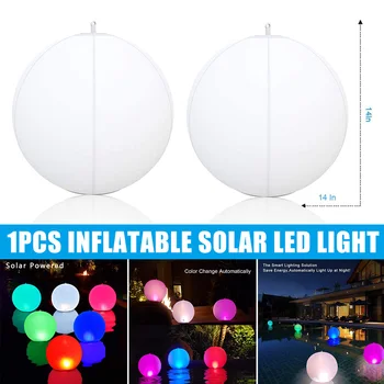 

HOT Solar LED Lights Inflatable Floating Pool Waterproof Hangable Ball for Pond Pool Beach Wedding Patio NDS