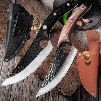 Coltello da disosso da cucina in acciaio inossidabile Coltello da pesca Mannaia per carne Chef forgiato fatto a mano Taglierina da cucina all'aperto Coltello da macellaio 1