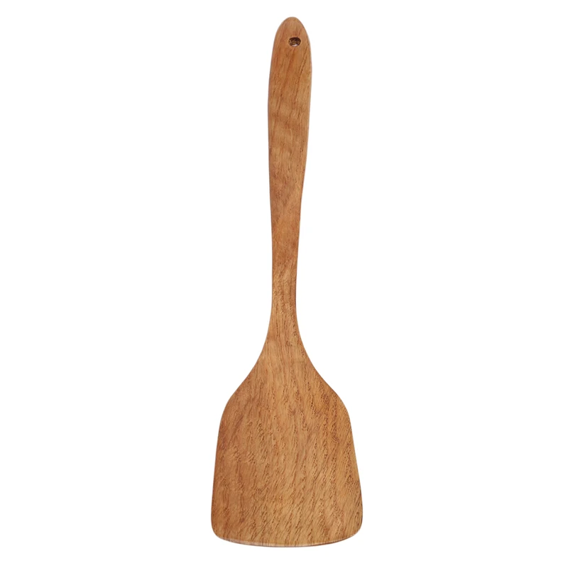 Здоровые инструменты для приготовления пищи, ложки из цельного дерева, лопатка шеф-повара с длинной ручкой, антипригарная специальная деревянная лопата, кухонная утварь - Цвет: Wood