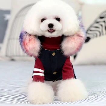 

Warm Winter Dog Clothes Luxury Fur Dog Coat Hoodies Windproof Pet Clothing Jacket new style coat