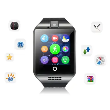

Q18 Bluetooth Smart Watch Touch Screen Camera Support Sim Card SD Card FM Radio