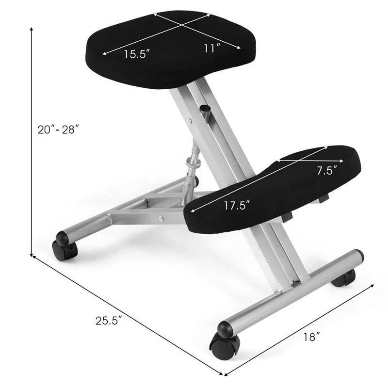 Costway Adjustable Height Ergonomic Kneeling Chair Rolling Padded Seat Office Chair Desk Chair Sillas Office Furniture HW60318 Costway Adjustable Height Ergonomic Kneeling Chair Rolling Padded Seat Office Chair Desk Chair Sillas Office Furniture HW60318