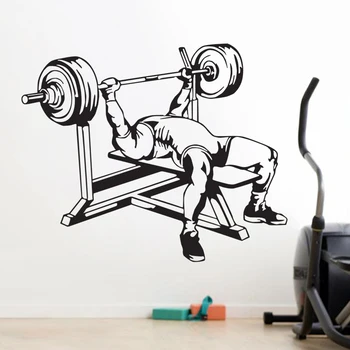 

Fitness Decal Gym Barbell Sticker Body-building Posters Vinyl Wall Decals Mural Fitness Crossfit Decal Muscle Gym Sticker