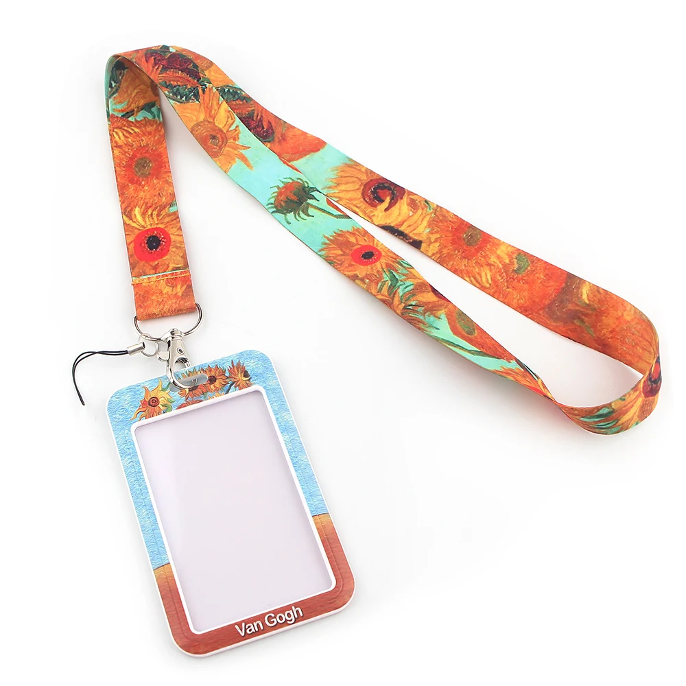 K2600 Sunflower Art Neck Straps Lanyards for Key ID Card Pass Gym Cellphone USB Badge Holder DIY Hanging Rope | Украшения и