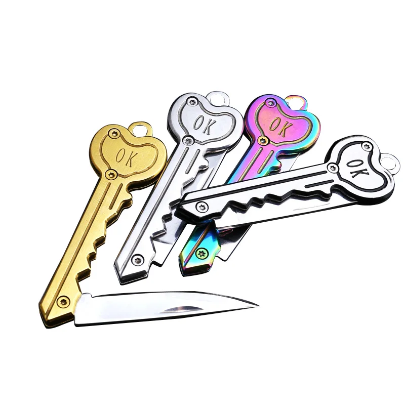 

Ring Keychain Mini Key Knife Form Key Blade Box Package Folding Pocket Multi-tool Letter Opening Gadget Kit Camp Outdoor