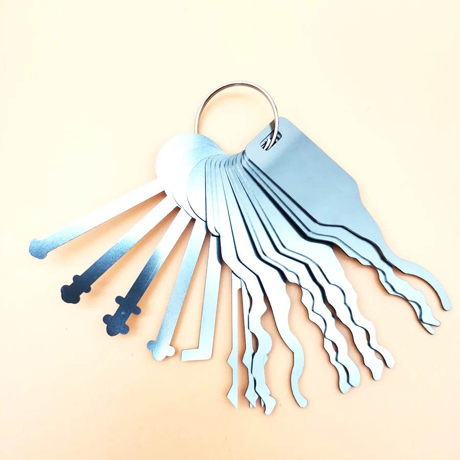 16 PIECES STAINLESS STEEL JIGGLING KEY CAR DOOR KEYS REPAIR TOOL