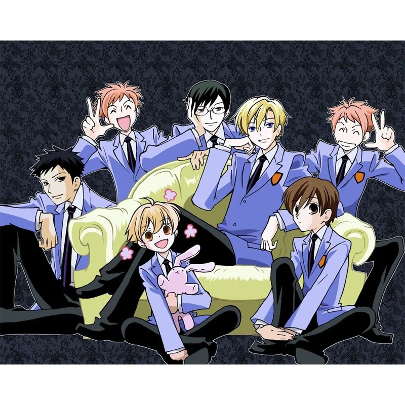 D0805 Ouran старшая школа основной клуб аниме шелковая ткань плакат искусство Декор