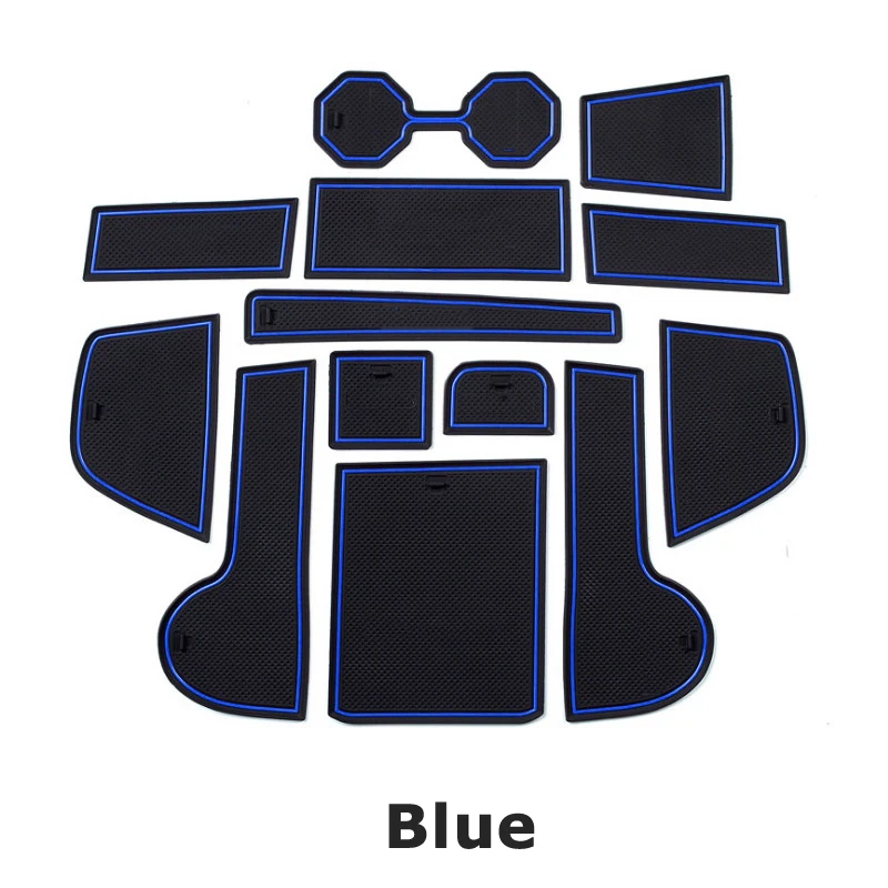 Противоскользящий резиновый коврик для двери, коврик для VW POLO MK6 VW, аксессуары, автомобильные наклейки, коврик для телефона - Название цвета: blue