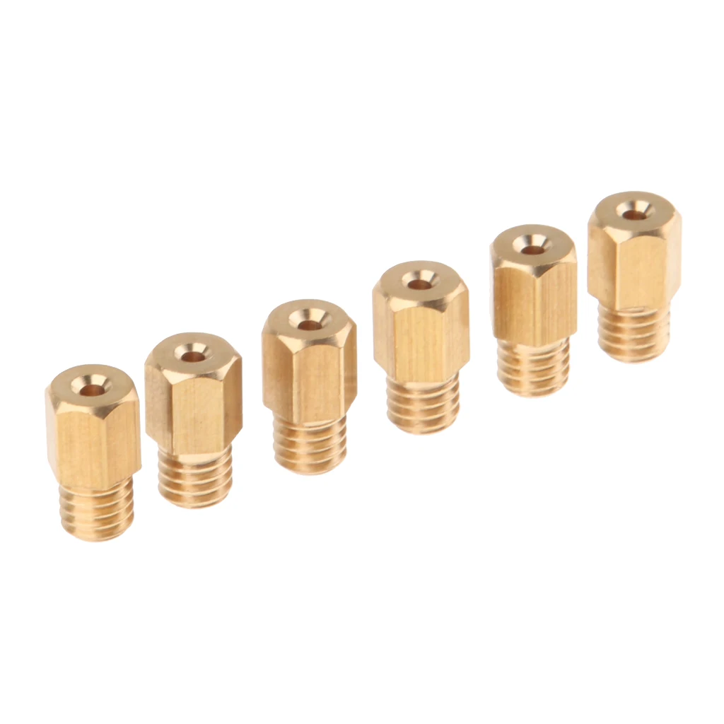 6 Pcs Motorcycle Carburetor Hex Head Main Jet Set 100 110 120 130 140 150 Size - M5 Thread