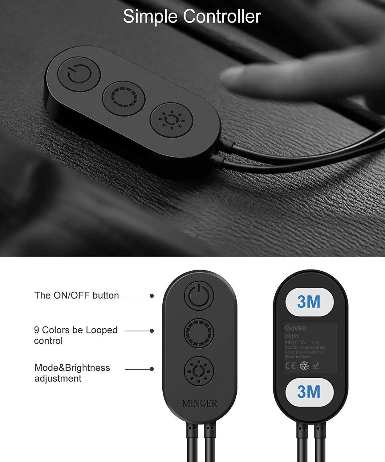 

TV LED Backlights with APP, Govee 6.56FT RGB LED Strip Lights 5050 TV Lights Kits, Multi DIY Color Accent LED Strips jk1176