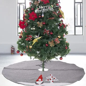 

1Pc 120cm Christmas Tree Bottom Skirt Grey Tree Bottom Apron Carpet Christmas New Year Scene Decoration