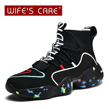 

High Top Socks Shoes Unisex Casual Shoes For Men Sneakers Spring Autumn Tenis Masculino Breathable Lace-up Colorful Sock Shoes