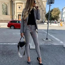  Customize 2 Pieces Sets plaid Womens Business Suits Formal Pant Suits Weddings Tuxedo Female blazer Trouser Suit cotton 