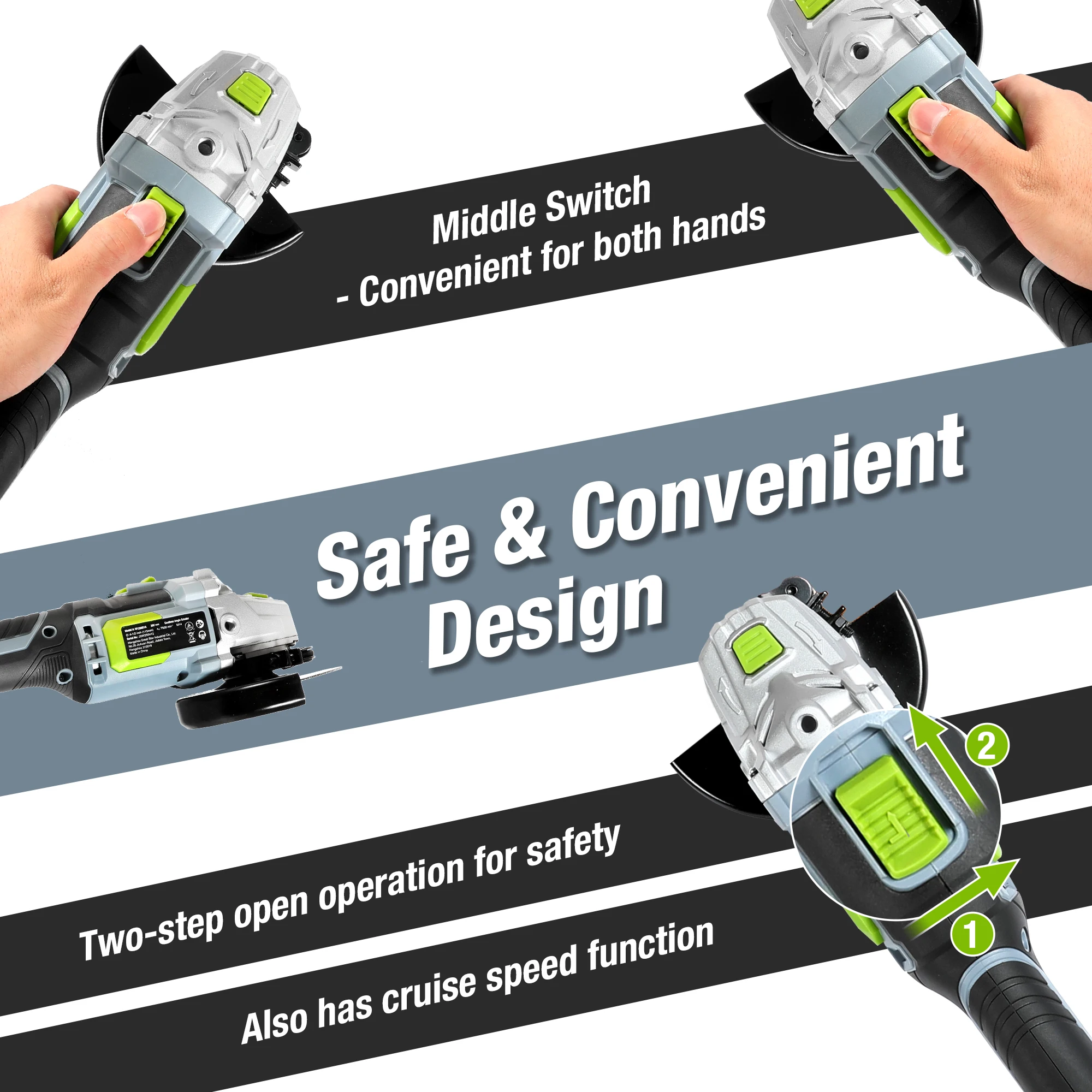 20V Lithium-ion Cordless Angle Grinder 125mm